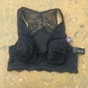 Rene Rofe Women's Lace Padded Wireless Bralette Size L